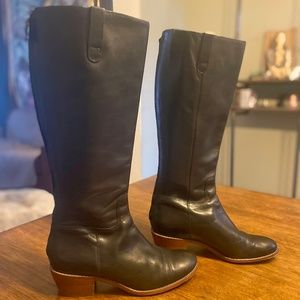 Cole Haan Black Leather Riding Boots